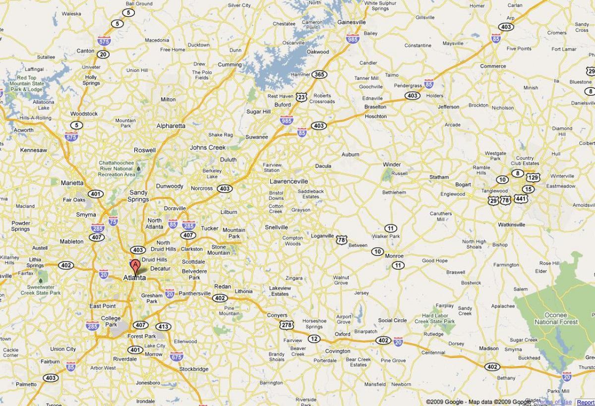 mapa de Atlanta, ga