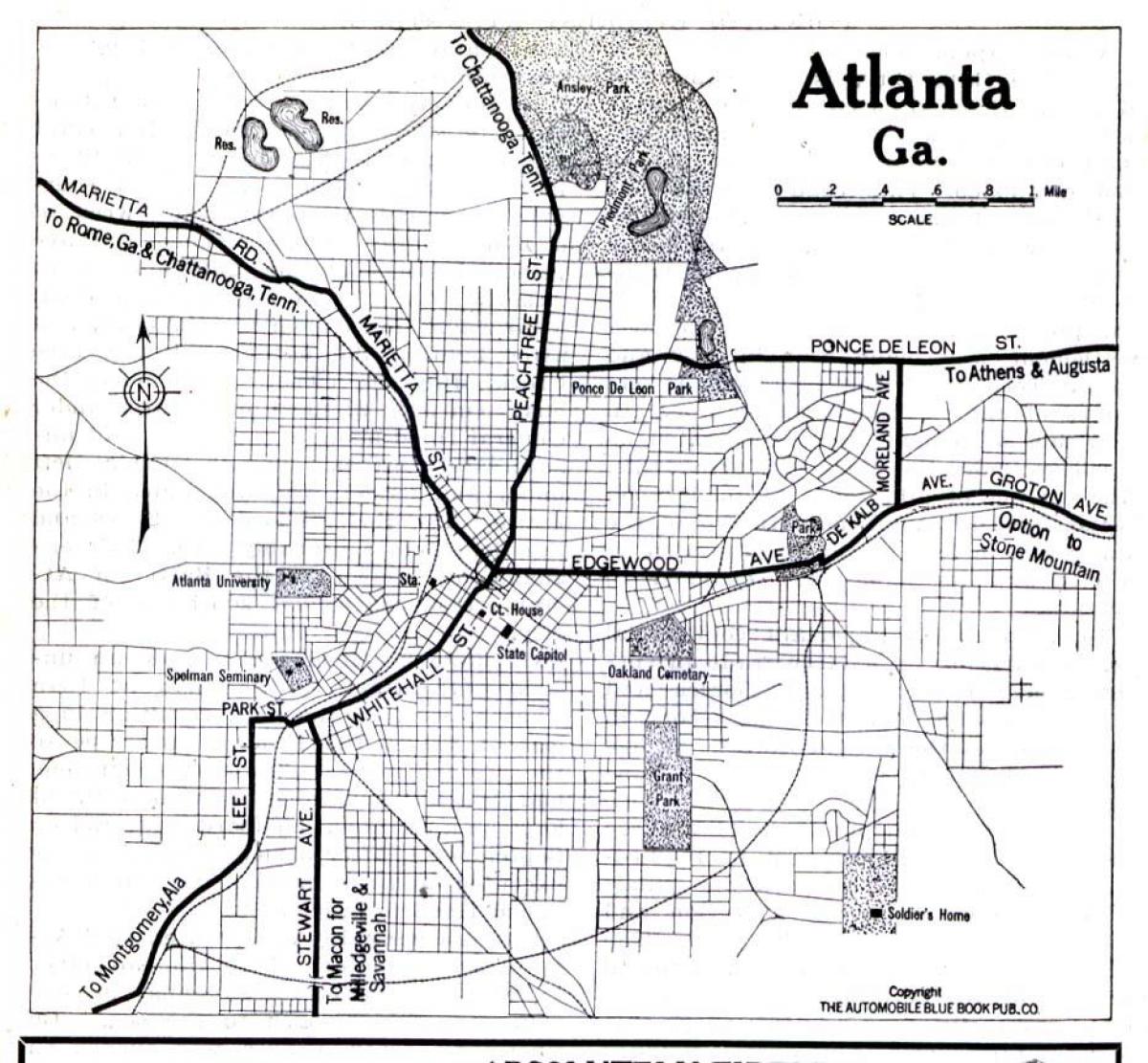 mapa de Atlanta, Geórgia
