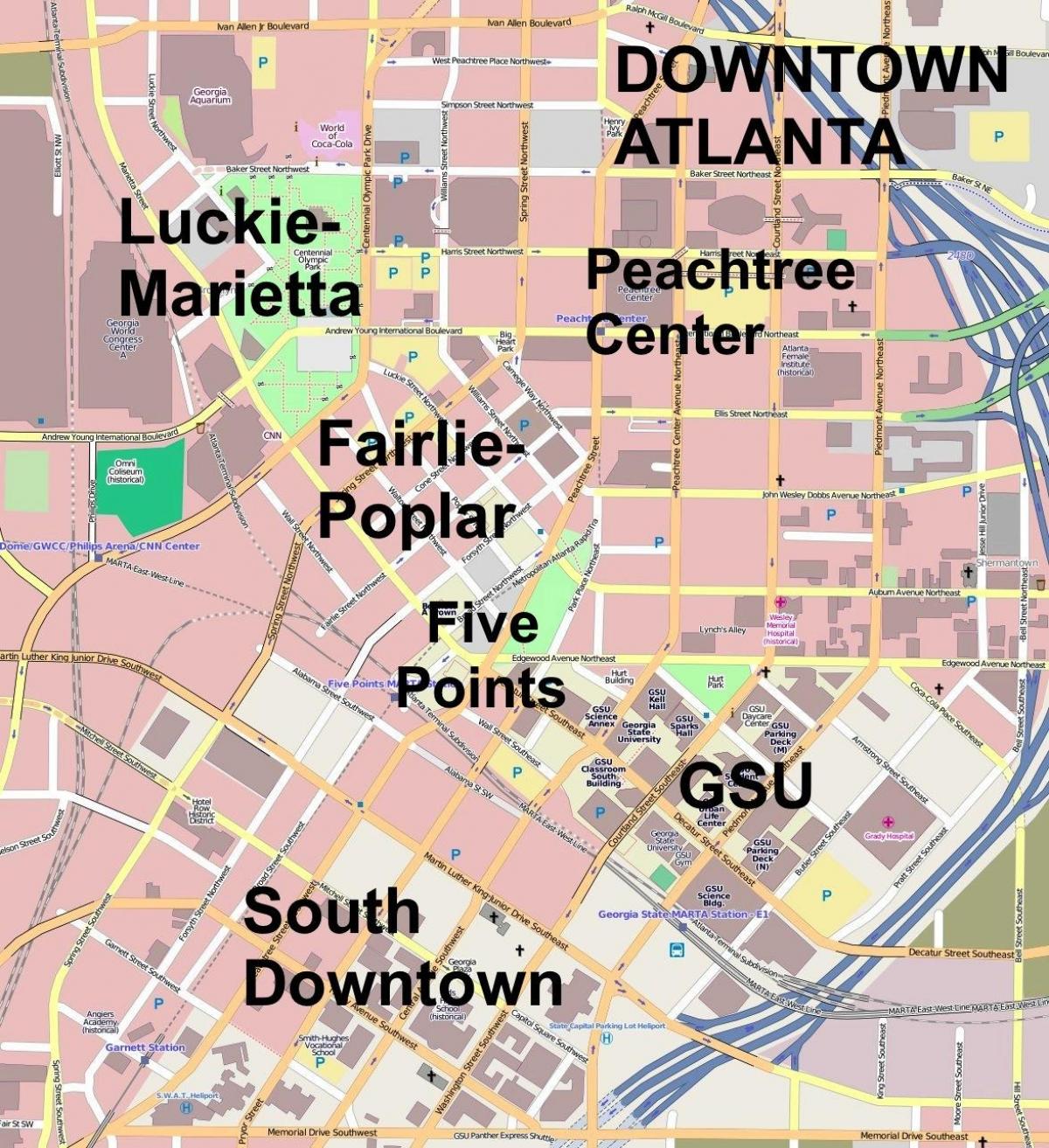 mapa de Atlanta