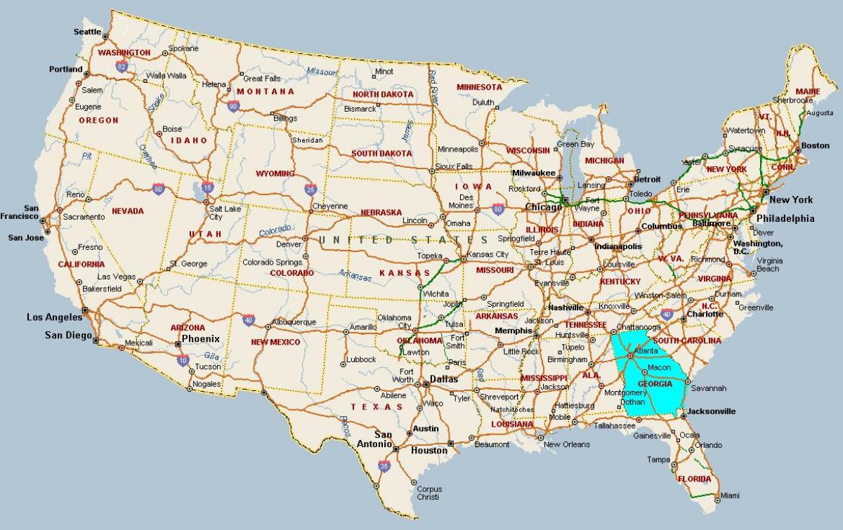 mapa da Geórgia-estados unidos