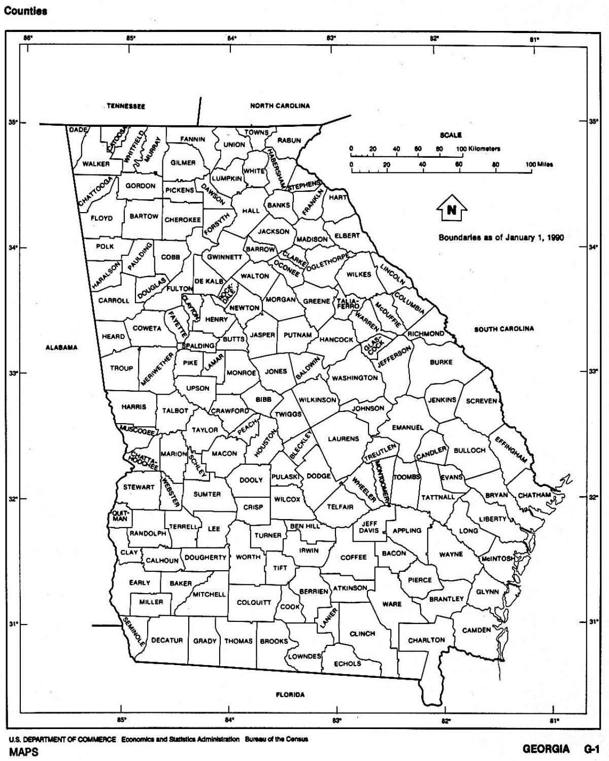 Georgia state mapa