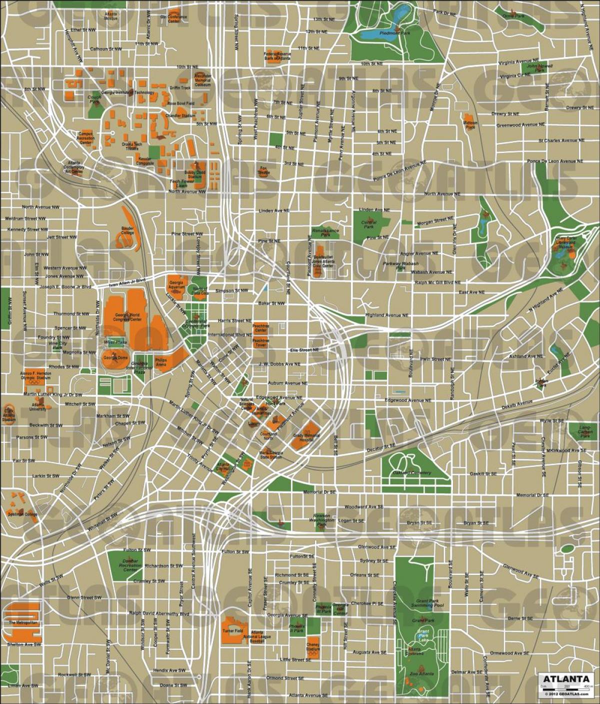 a cidade de Atlanta mapa