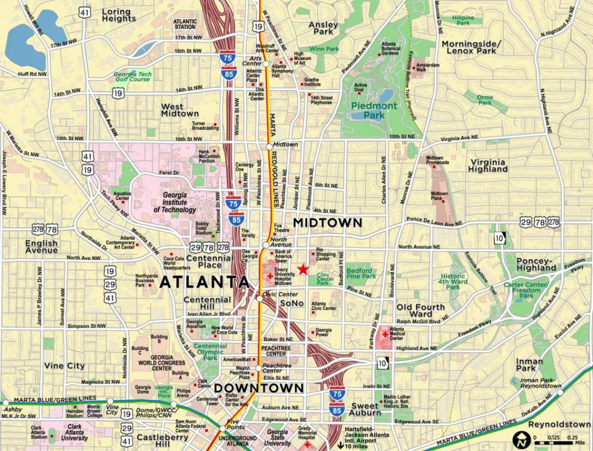 mapa de midtown Atlanta