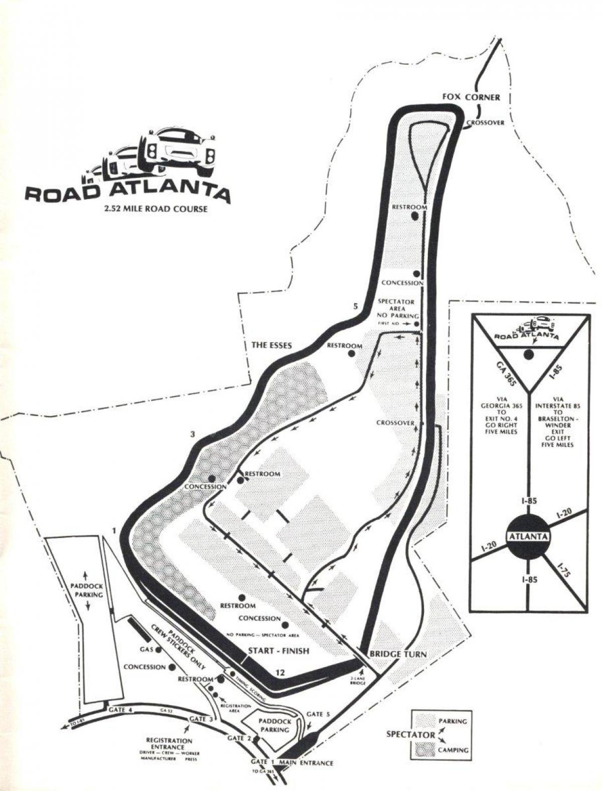 mapa de road Atlanta pista