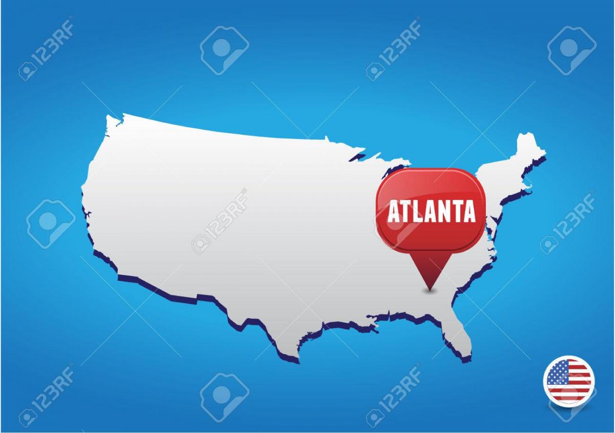 Atlanta no mapa dos EUA