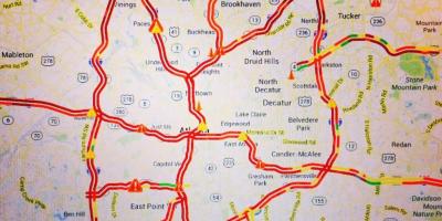 Mapa de Atlanta tráfego