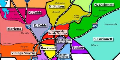 Mapa de Atlanta subúrbios