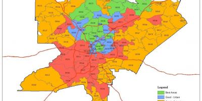 Atlanta área de código postal mapa
