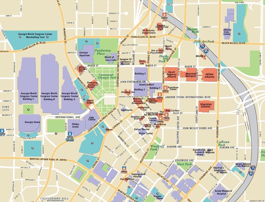 Atlanta atracções turísticas mapa
