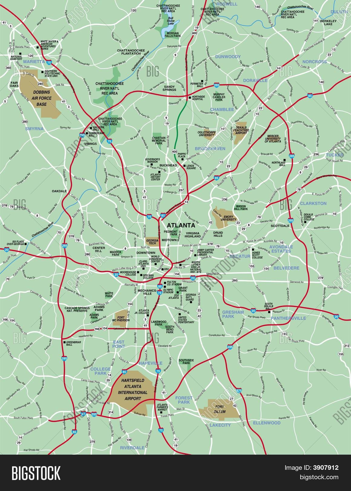 Atlanta no mapa