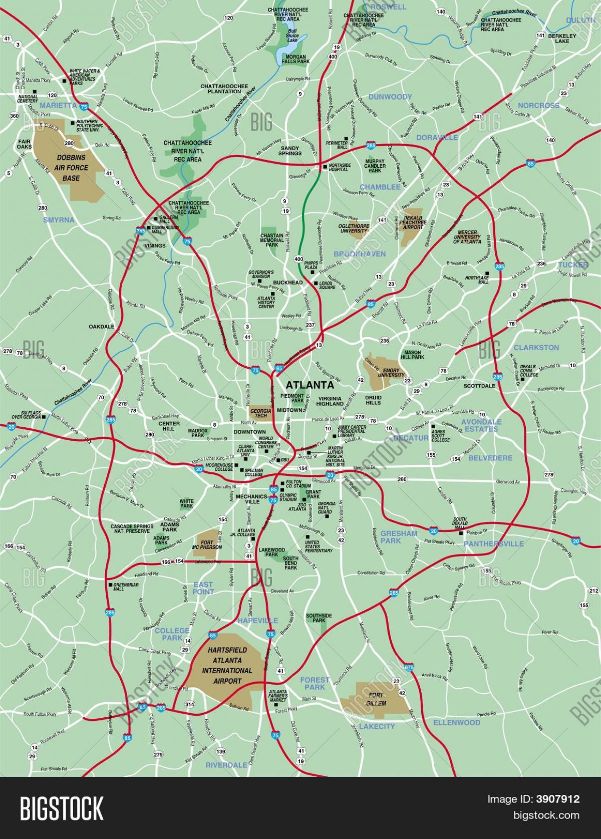 greater Atlanta no mapa