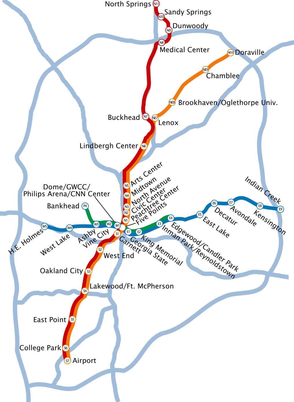 mapa de Atlanta