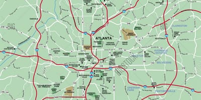 Atlanta no mapa