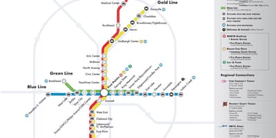 O trem MARTA mapa de Atlanta